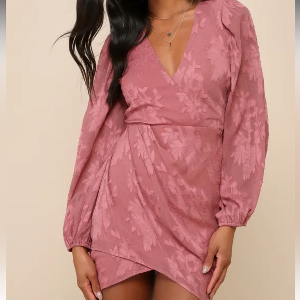 Lulus Mauve Floral Mini Dress